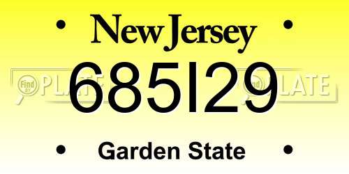 685I29 New Jersey License Plate