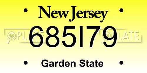 685I79 New Jersey License Plate