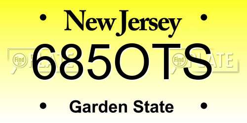 685OTS New Jersey License Plate