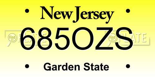 685OZS New Jersey License Plate