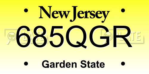 685QGR New Jersey License Plate