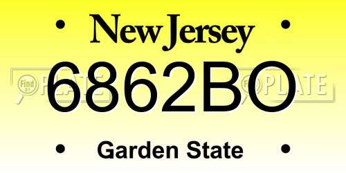 6862BO New Jersey License Plate