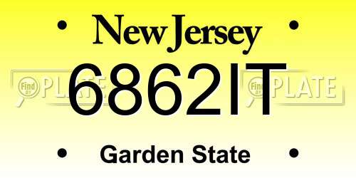 6862IT New Jersey License Plate