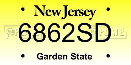 6862SD New Jersey License Plate