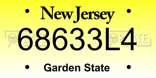 68633L4 New Jersey License Plate