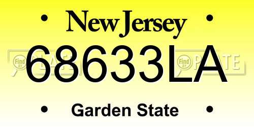 68633LA New Jersey License Plate