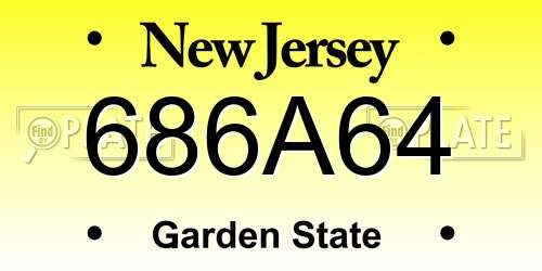 686A64 New Jersey License Plate