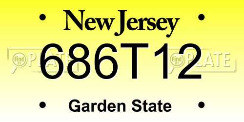 686T12 New Jersey License Plate