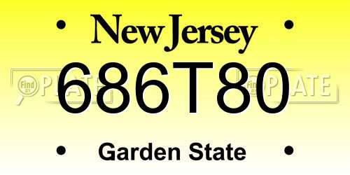 686T80 New Jersey License Plate