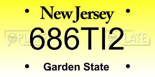 686TI2 New Jersey License Plate
