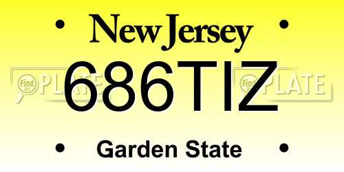 686TIZ New Jersey License Plate