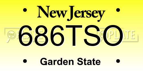 686TSO New Jersey License Plate