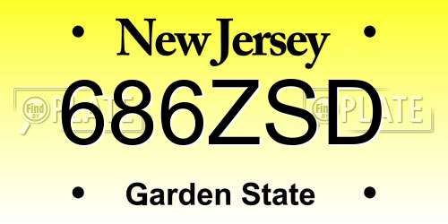 686ZSD New Jersey License Plate