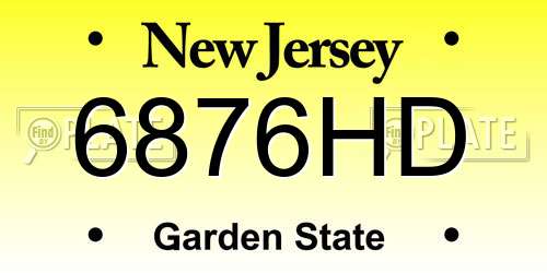 6876HD New Jersey License Plate