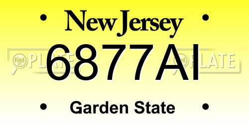 6877AI New Jersey License Plate