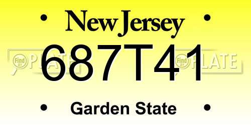 687T41 New Jersey License Plate