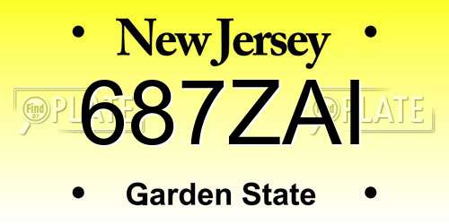 687ZAI New Jersey License Plate