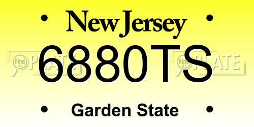 6880TS New Jersey License Plate