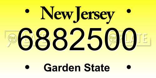 6882500 New Jersey License Plate