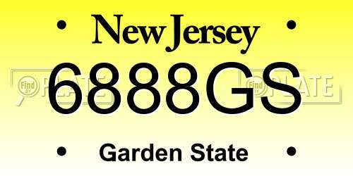 6888GS New Jersey License Plate