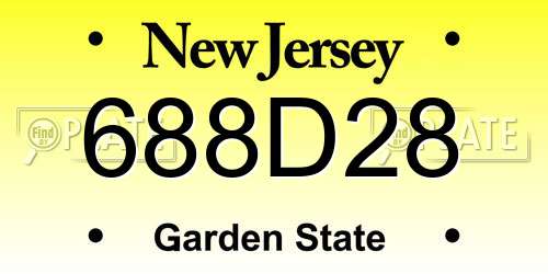 688D28 New Jersey License Plate