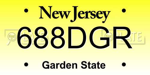 688DGR New Jersey License Plate