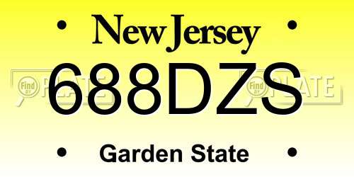 688DZS New Jersey License Plate