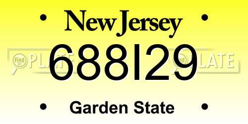 688I29 New Jersey License Plate
