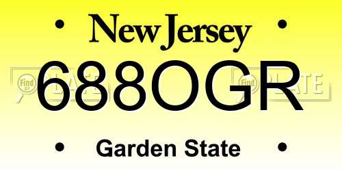 688OGR New Jersey License Plate