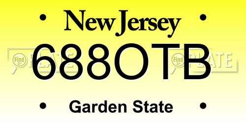 688OTB New Jersey License Plate