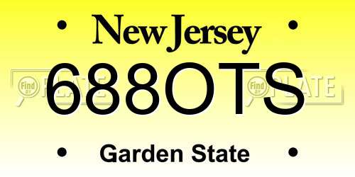 688OTS New Jersey License Plate