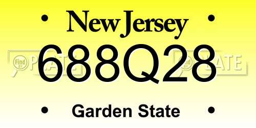 688Q28 New Jersey License Plate