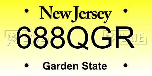 688QGR New Jersey License Plate