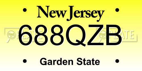 688QZB New Jersey License Plate