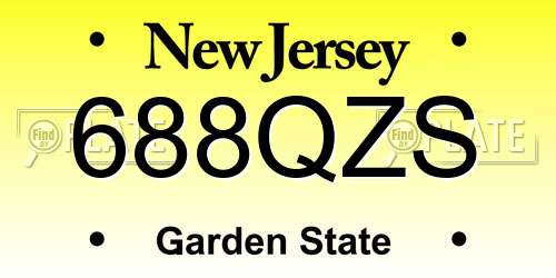 688QZS New Jersey License Plate