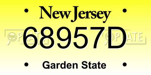 68957D New Jersey License Plate