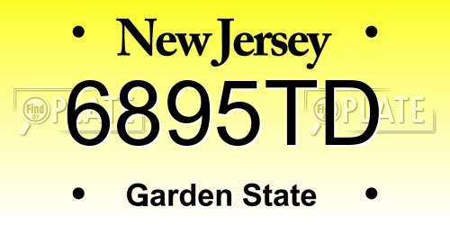 6895TD New Jersey License Plate