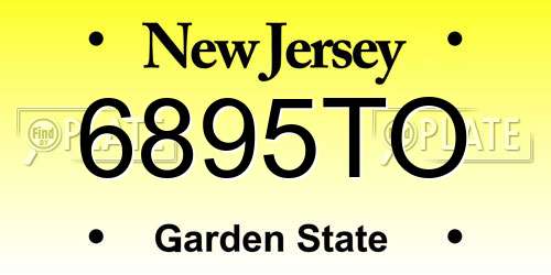 6895TO New Jersey License Plate
