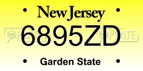 6895ZD New Jersey License Plate