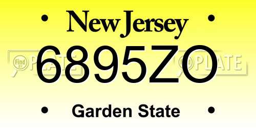 6895ZO New Jersey License Plate