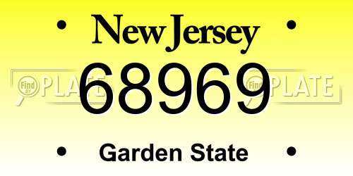 68969 New Jersey License Plate