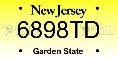 6898TD New Jersey License Plate
