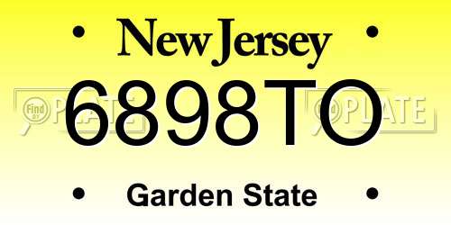 6898TO New Jersey License Plate