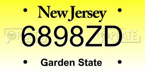 6898ZD New Jersey License Plate
