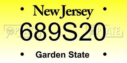 689S20 New Jersey License Plate