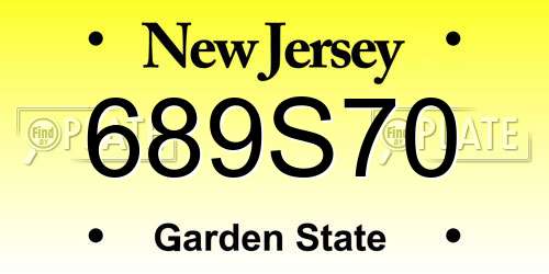 689S70 New Jersey License Plate