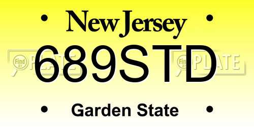 689STD New Jersey License Plate