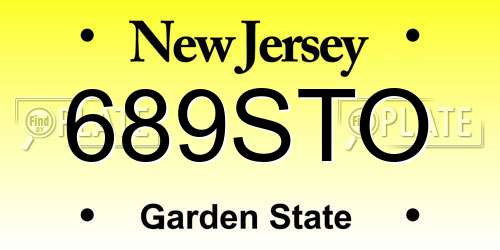 689STO New Jersey License Plate