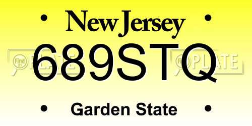689STQ New Jersey License Plate