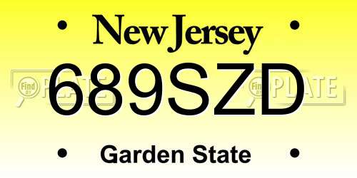 689SZD New Jersey License Plate